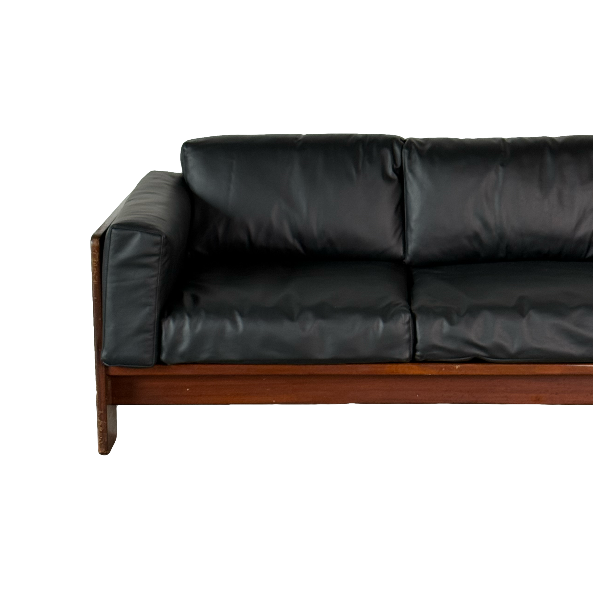 BASTIANO black leather three-seater