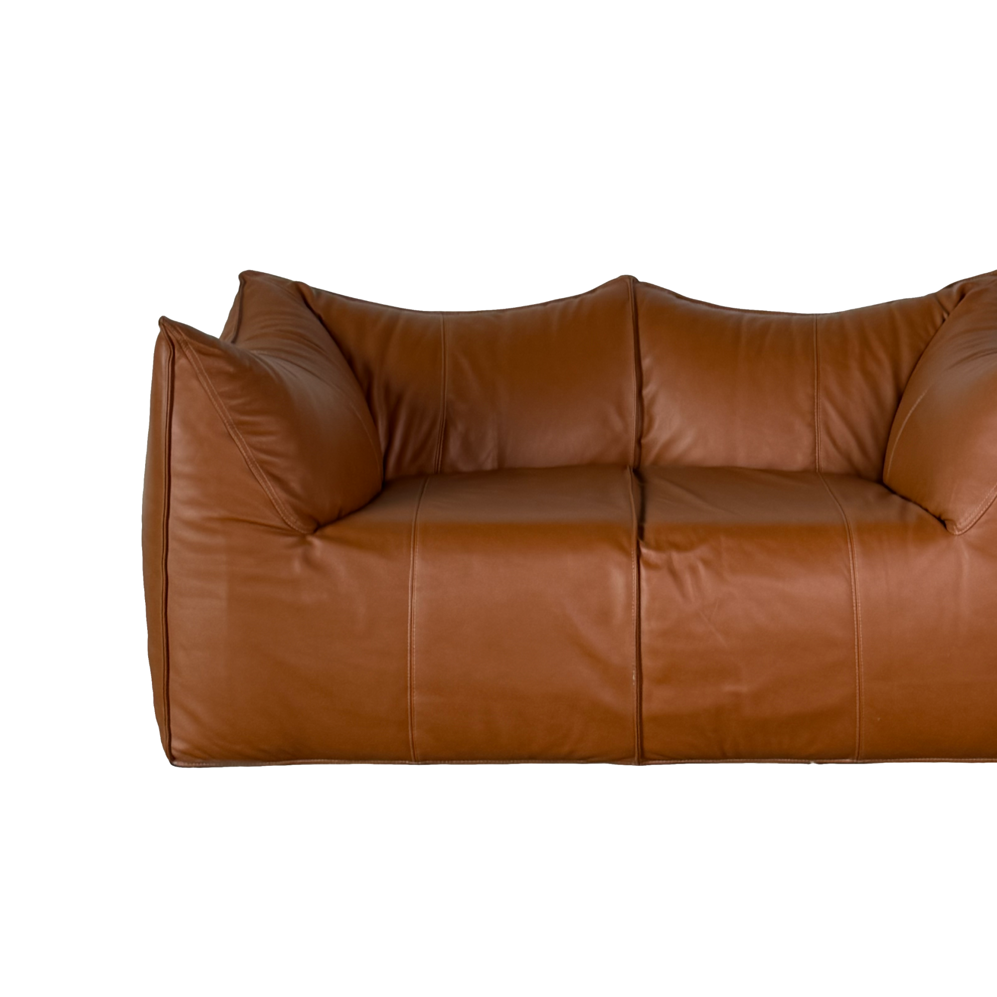 LE BAMBOLE caramel leather sofa