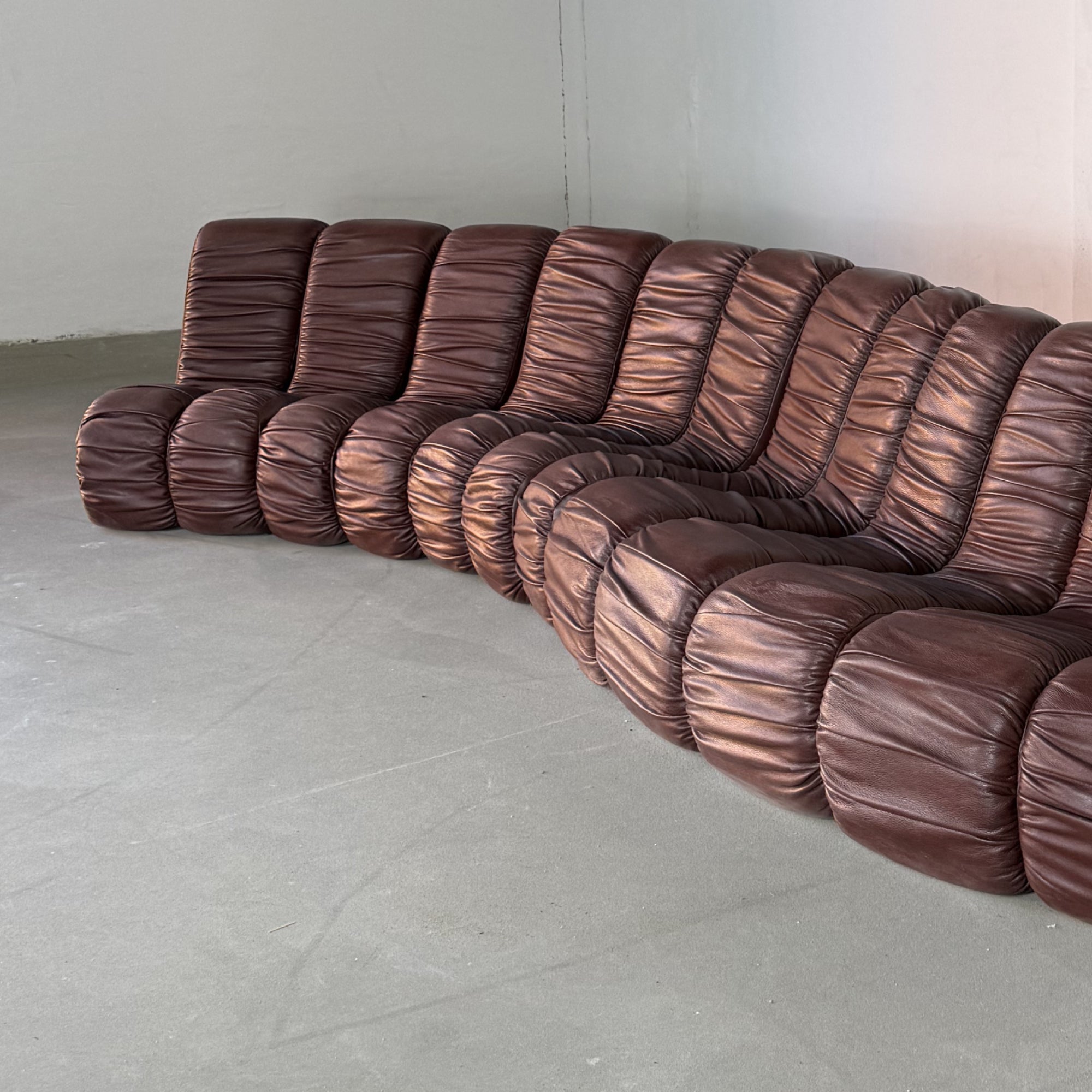 SNAKE leather modular sofa